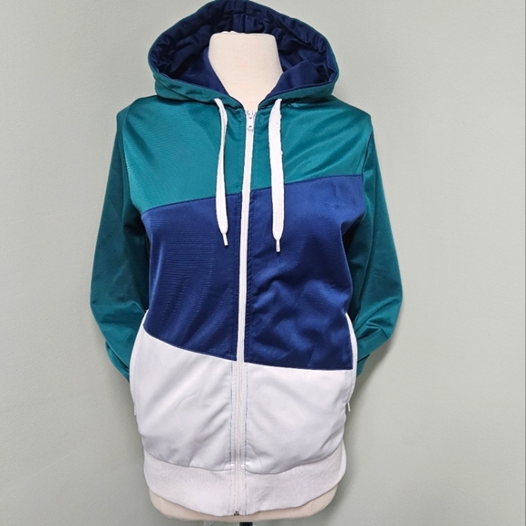 Divided by H&M Zip Up Jacket Hoodie Womens Mens Unisex Blue Green Size Medium - Picture 1 of 10